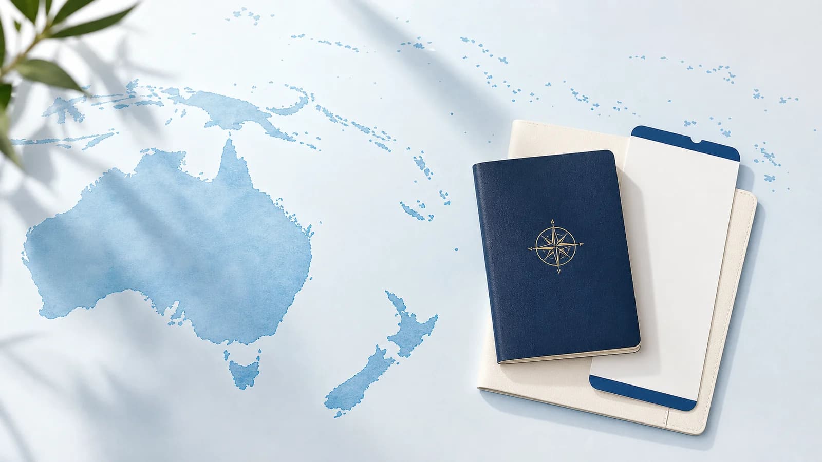 Okeaniya səfəri üçün pasport, Avstraliya və Sakit okean xəritəsi, səyahət sənədləri