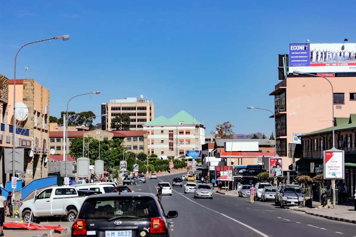 Paytaxt Maseru şəhər mənzərəsi